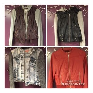 Leather, & jean jackets
